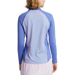RLX Ralph Lauren 女式球衣 UV 四分之一拉链高尔夫套头衫 - 斯科茨代尔蓝色 Geo
