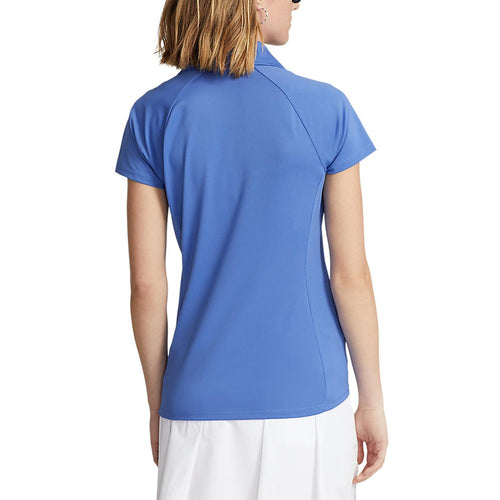 RLX Ralph Lauren 女式巡回演出 V 领高尔夫衬衫 - 斯科茨代尔蓝色
