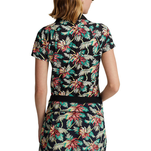 RLX Ralph Lauren 女式印花气流 V 领高尔夫衬衫 - 岛竹花卉