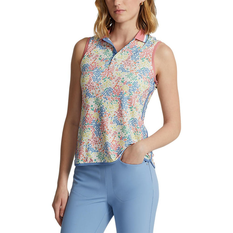 RLX Ralph Lauren 女式印花气流无袖高尔夫衬衫 - 基韦斯特花瓣