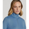 RLX Ralph Lauren 女式弹力球衣 UV 四分之一拉链高尔夫套头衫 - 哈特拉斯蓝色