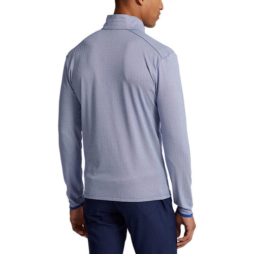 RLX Ralph Lauren Driver 奢华平纹针织套头衫 - 海军蓝人字纹