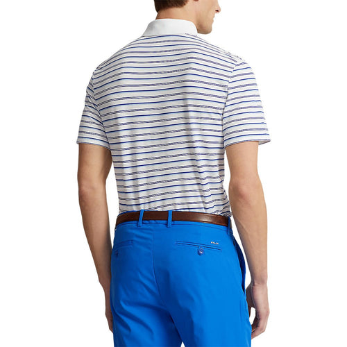 RLX Ralph Lauren Tour 珠地条纹 Polo 衫 - 纯白多蓝