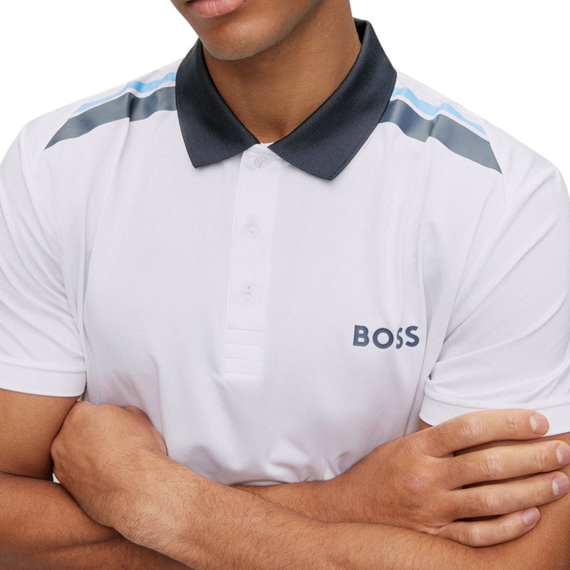BOSS Paddytech Polo 高尔夫衬衫 - 白色