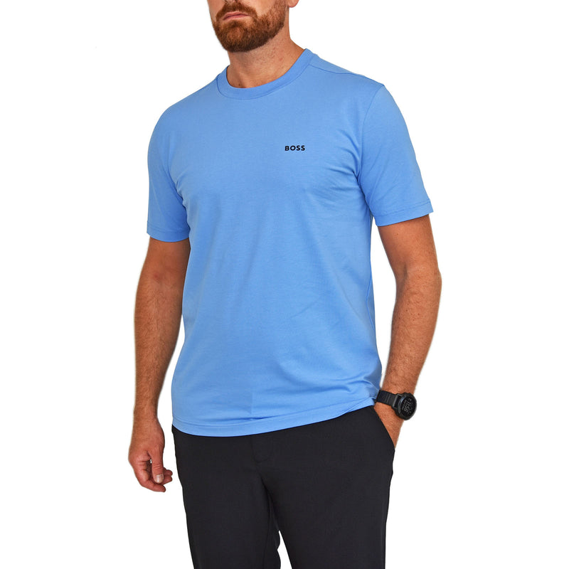 BOSS 常规版型棉质 T 恤 - 亮蓝色