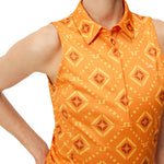 J.Lindeberg 女式 Dena 印花无袖上衣 - 橙色钻石徽标