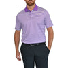 Glenmuir Letham 条纹丝光棉豪华高尔夫 Polo 衫 - 紫水晶色/白色