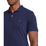 Polo 高尔夫 Ralph Lauren 棉质珠地网布高性能 Polo 衫 - 法国海军蓝/红色
