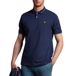 Lyle &amp; Scott 品牌领子高尔夫 Polo 衫 - 海军蓝