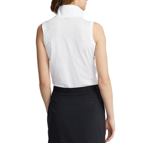 RLX Ralph Lauren 女式巡回演出无袖高尔夫衬衫 - 纯白色