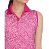 RLX Ralph Lauren 女式印花气流无袖高尔夫衬衫 - 阿鲁巴粉色块印花藤蔓