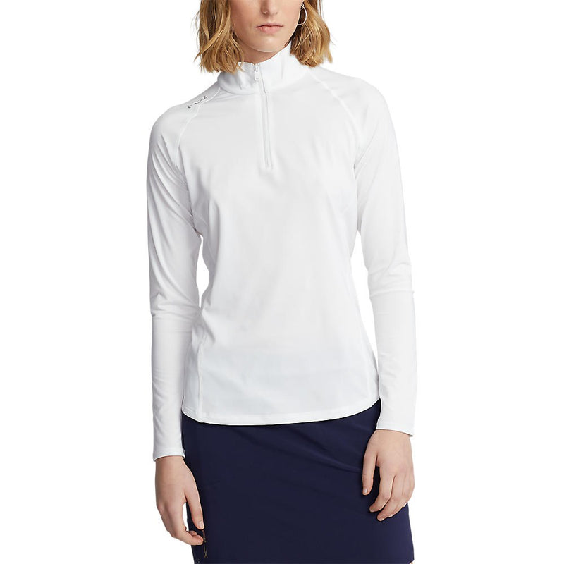 RLX Ralph Lauren 女式球衣 UV 四分之一拉链高尔夫套头衫 - 纯白色