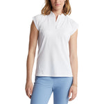 RLX Ralph Lauren 女士 SS Quarter-Zip Piqué 高尔夫衬衫 - 纯白色