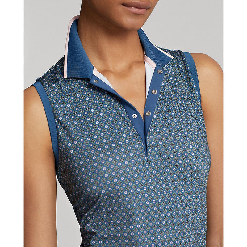 RLX Ralph Lauren 女式印花气流性能无袖高尔夫衬衫 - Flower Geo