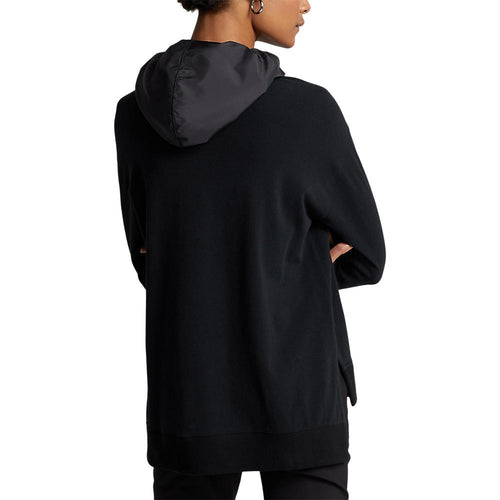 RLX Ralph Lauren 女式徽标混合平纹针织连帽衫 - Polo 黑色