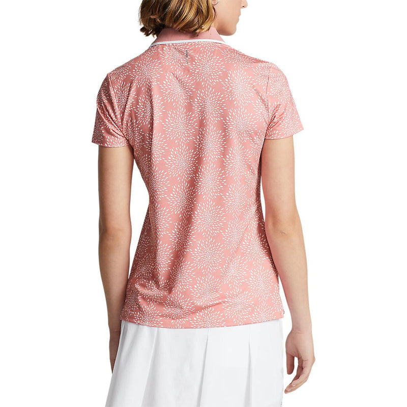 RLX Ralph Lauren 女式印花气流性能高尔夫衬衫 - Dolce Pink Petal Burst