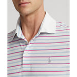 RLX Ralph Lauren Tour 珠地条纹 Polo 衫 - 纯白多粉色