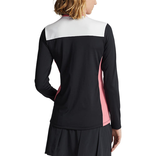 RLX Ralph Lauren 女式弹力 1/4 拉链套头衫 - Polo 黑色/沙漠玫瑰色多色