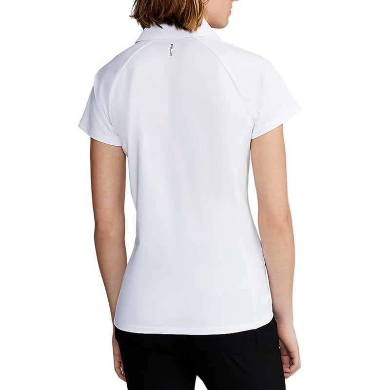 RLX Ralph Lauren 女子巡回赛表演 V 领高尔夫衬衫 - 纯白色